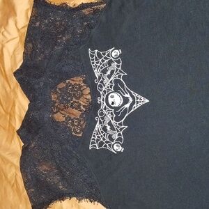 Nightmare Before Christmas Black Lace Top